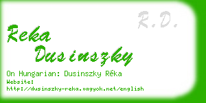 reka dusinszky business card